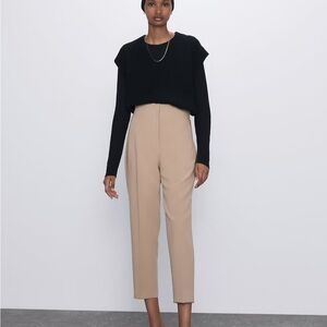 Zara Women's Beige High-Waisted Pants